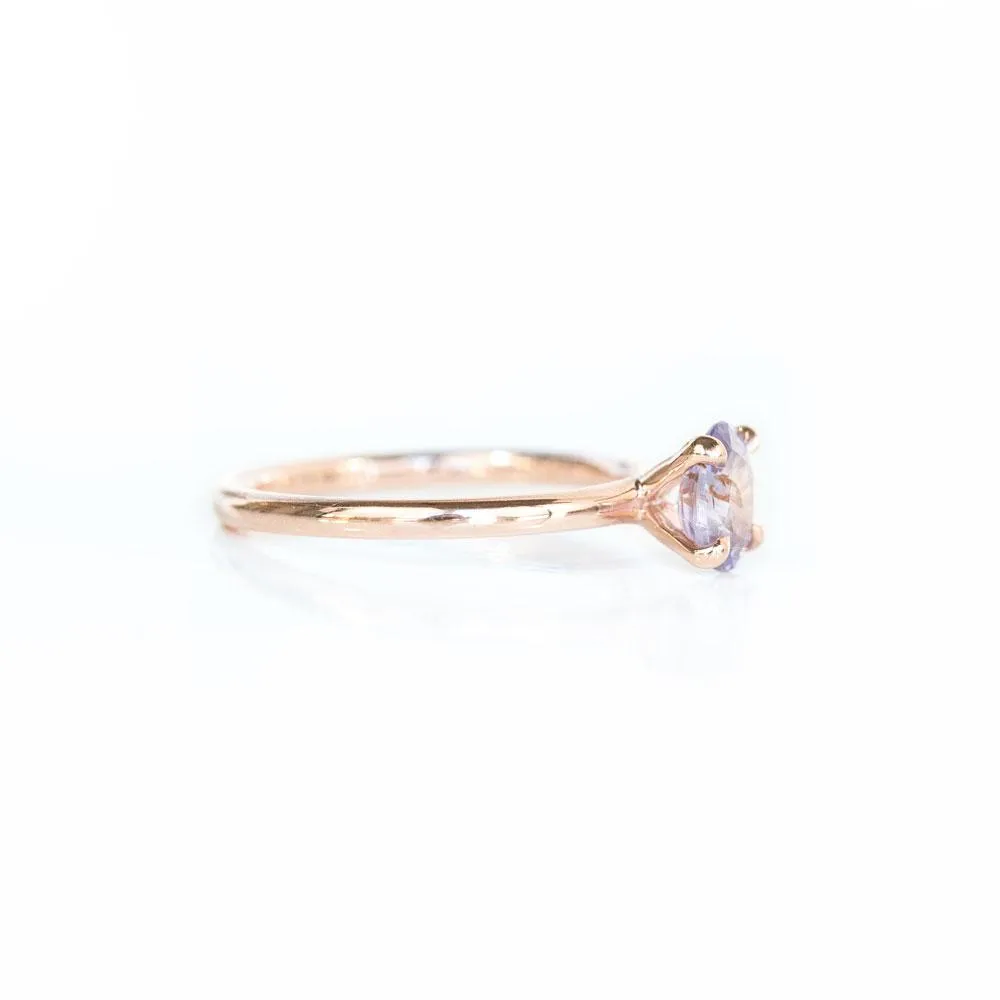 0.98ct Oval Purple Sapphire in 14k Plain Smooth 4-Prong Solitaire