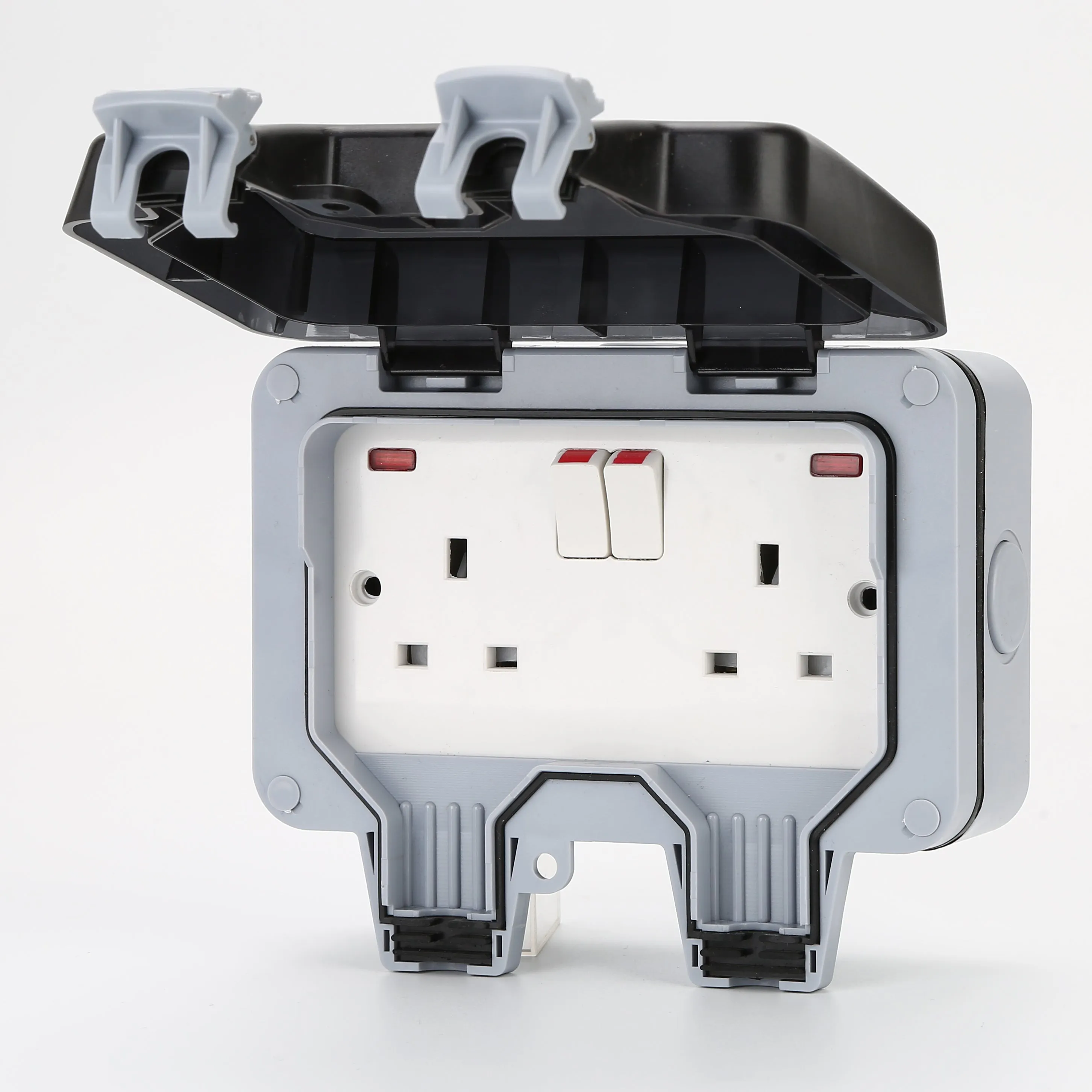 2 Gang Weatherproof 13A Twin Sockets with Switch