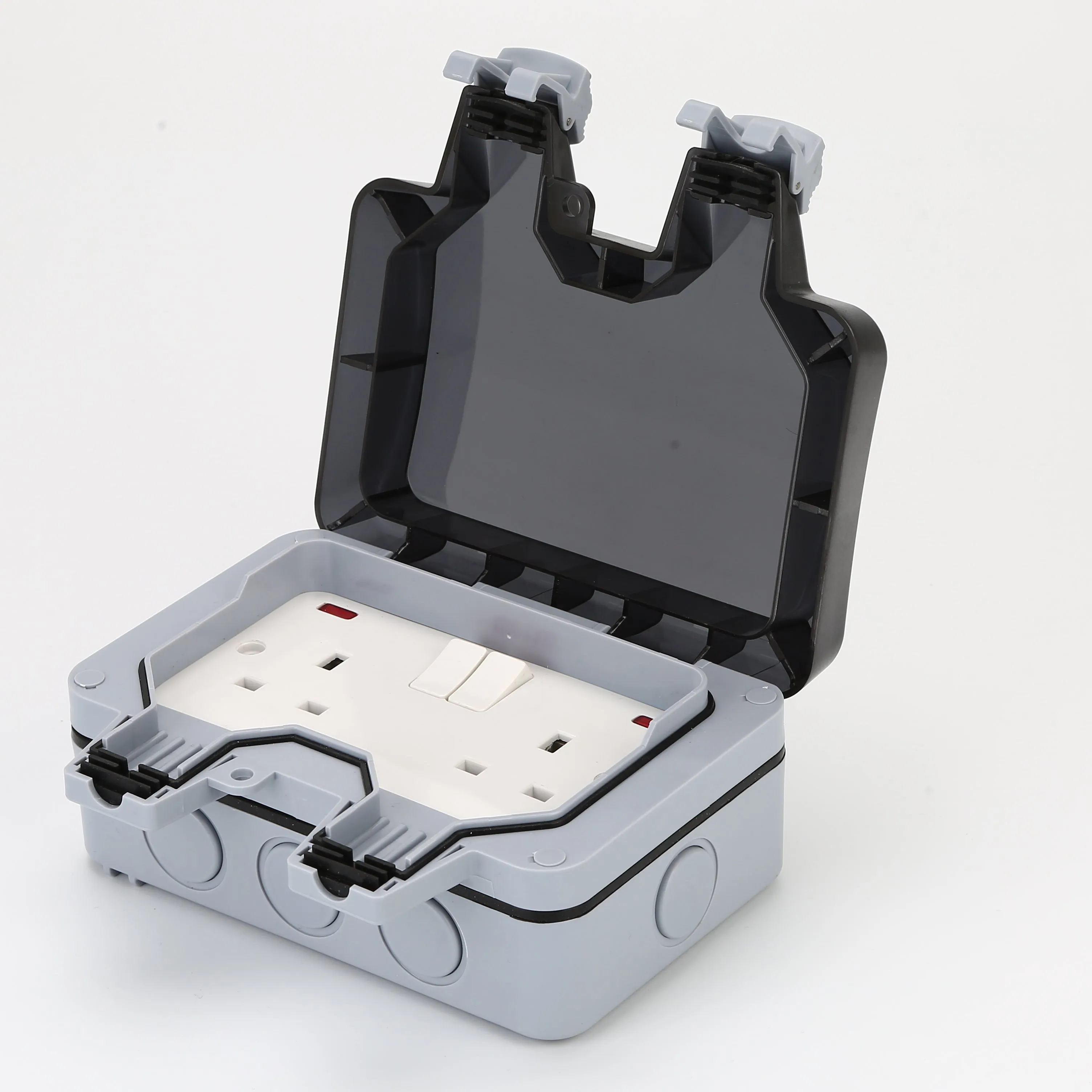 2 Gang Weatherproof 13A Twin Sockets with Switch