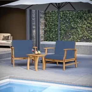 4 Piece Patio Bistro Furniture Wood-• 2x Chairs
 • 1x Table