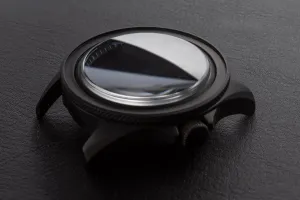42mm DWC Black Diver Case - Knurled Bezel variant - PVD Black Stainless Steel - Sapphire Dome (DWC-CD-01)
