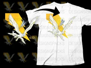 Amazing Fantasy Bird Yellow Pattern Png Digital Download