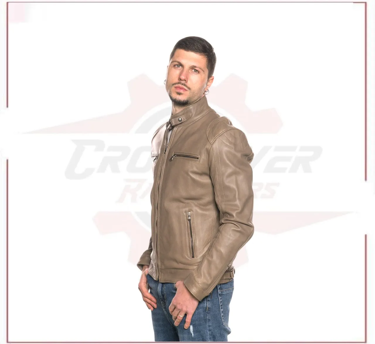 Avatar - Biker Men's Genuine Mudd colored Leather