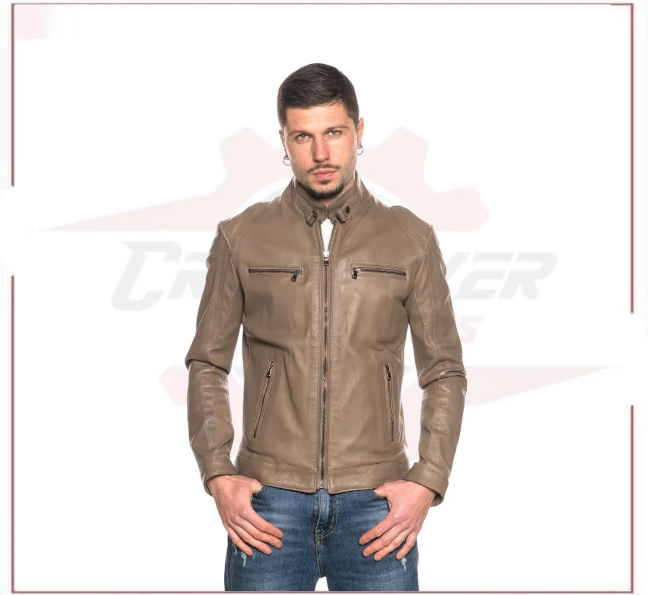 Avatar - Biker Men's Genuine Mudd colored Leather