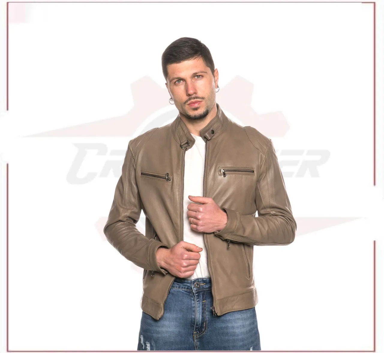 Avatar - Biker Men's Genuine Mudd colored Leather