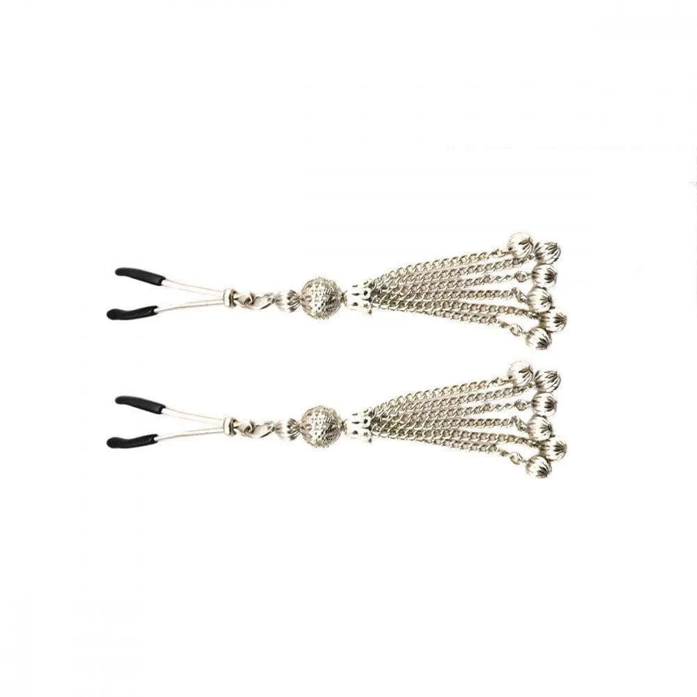 Bijoux de Tweezer Style Nipple Clamps Chain Tassel