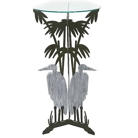Blue Heron Birdbath Metal Art Sculpture