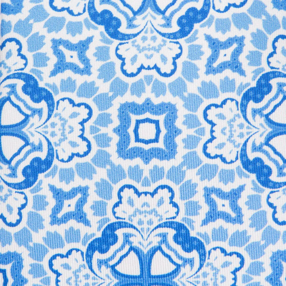 Blue Ornamental Fantasy Twill Silk Tie