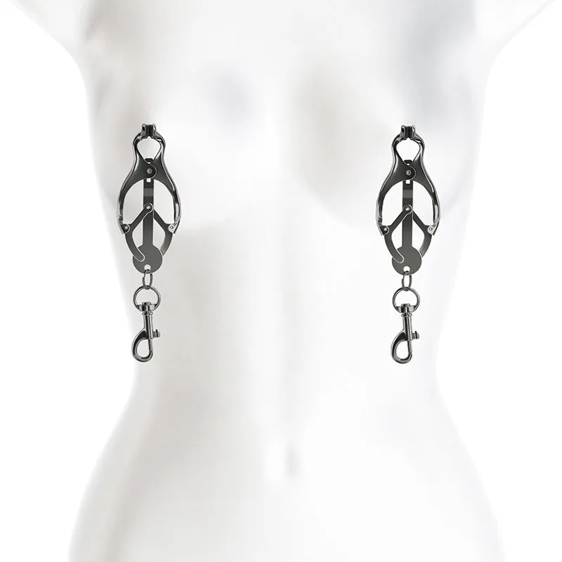 Bound Vice Grip Style Nipple Clamps with Weight Holders C3 Gunmetal