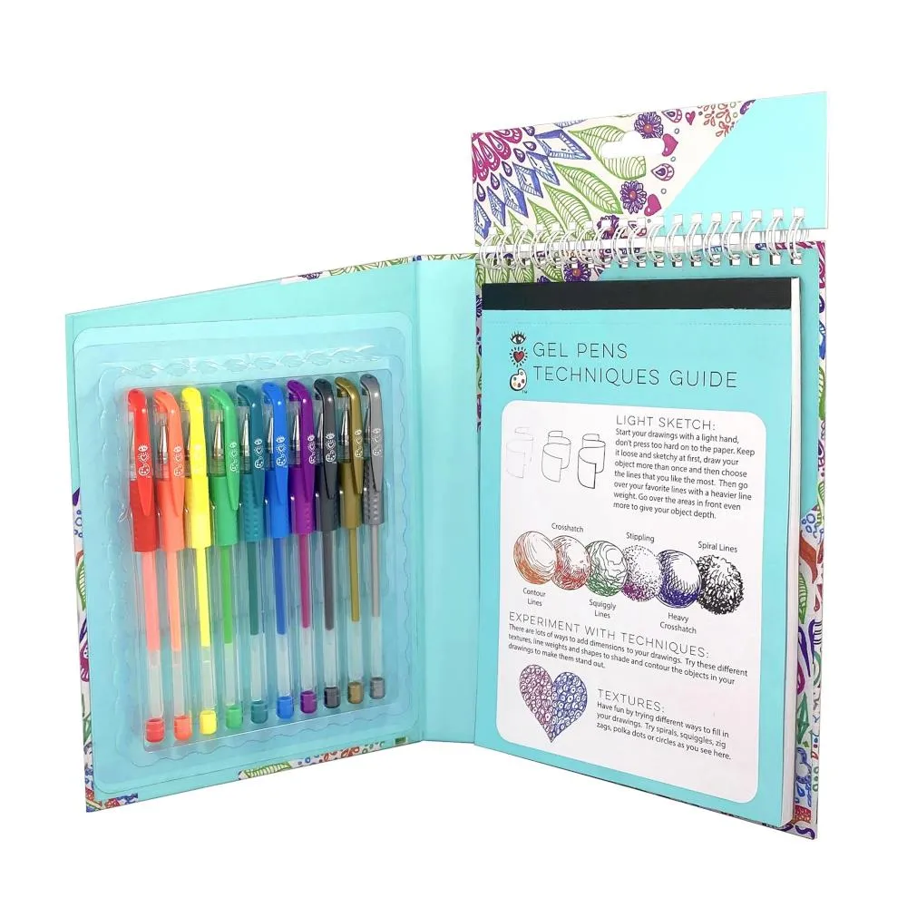 Bright Stripes iHeartArt Travel Art Pack Gel Pens