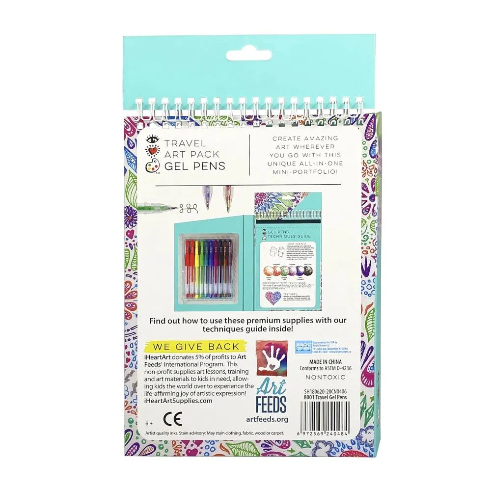 Bright Stripes iHeartArt Travel Art Pack Gel Pens