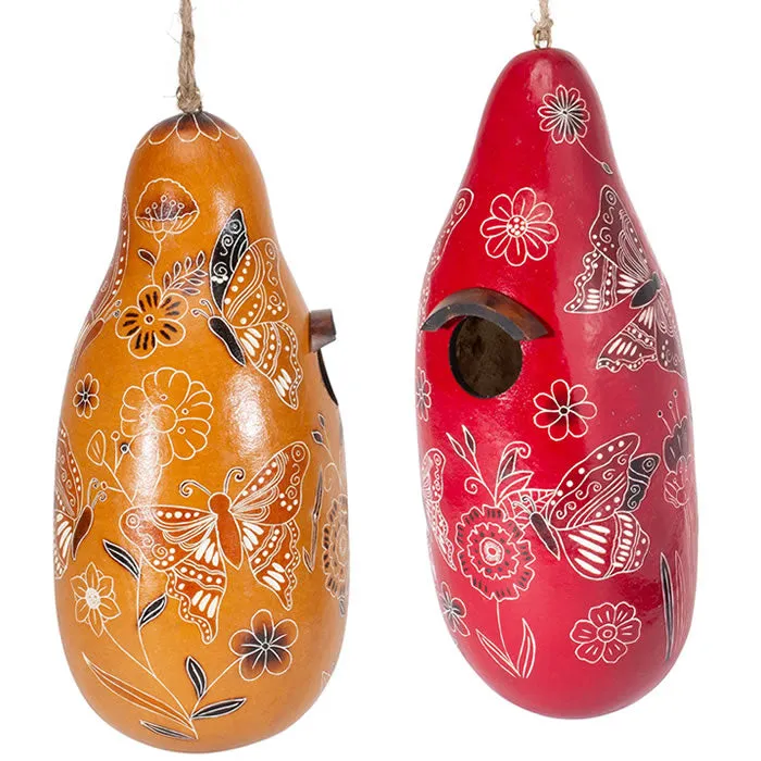 Butterfly Gourd Birdhouse, Choose from 2 Colors