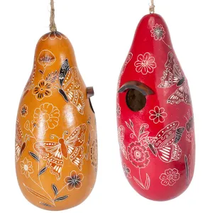 Butterfly Gourd Birdhouse, Choose from 2 Colors
