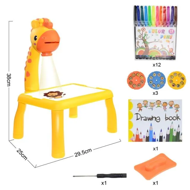 Children Led Projector Painting Art Drawing Table Light Toy For Kids Painting Board Desk Educational Learning Paint Tools Toys