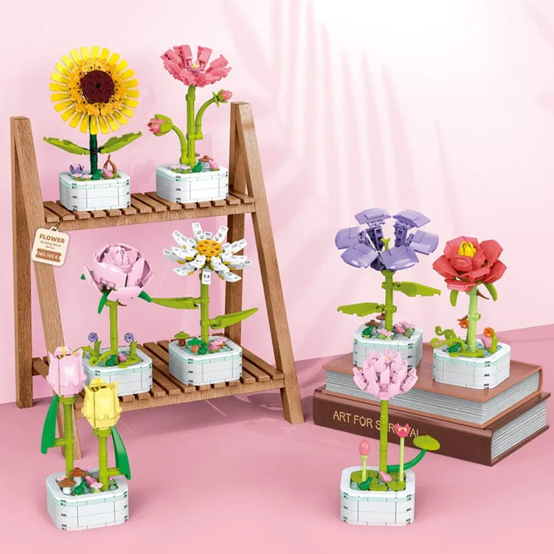 Colorful Flower Assembly Building Blocks