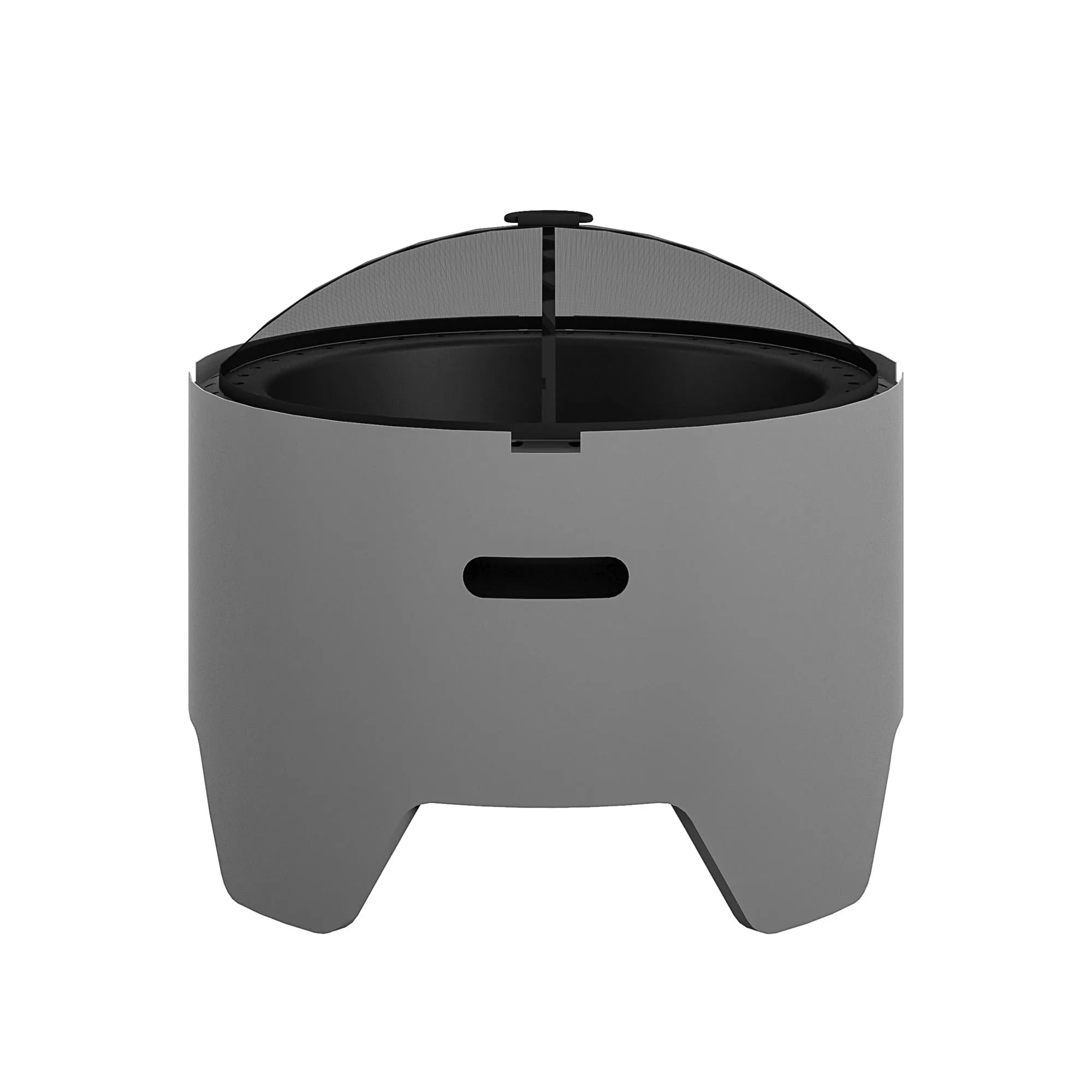 COSCO Outdoor 23" Round Wood Burning Fire Pit with Rain Cover and Accessories, Steel, Gray