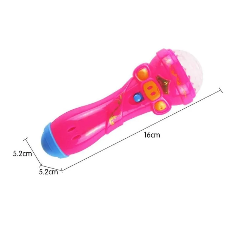 Creative Microphone Model Lighting Toys Wireless Music Karaoke Flashing Projector Mike Kids Toy Gift
