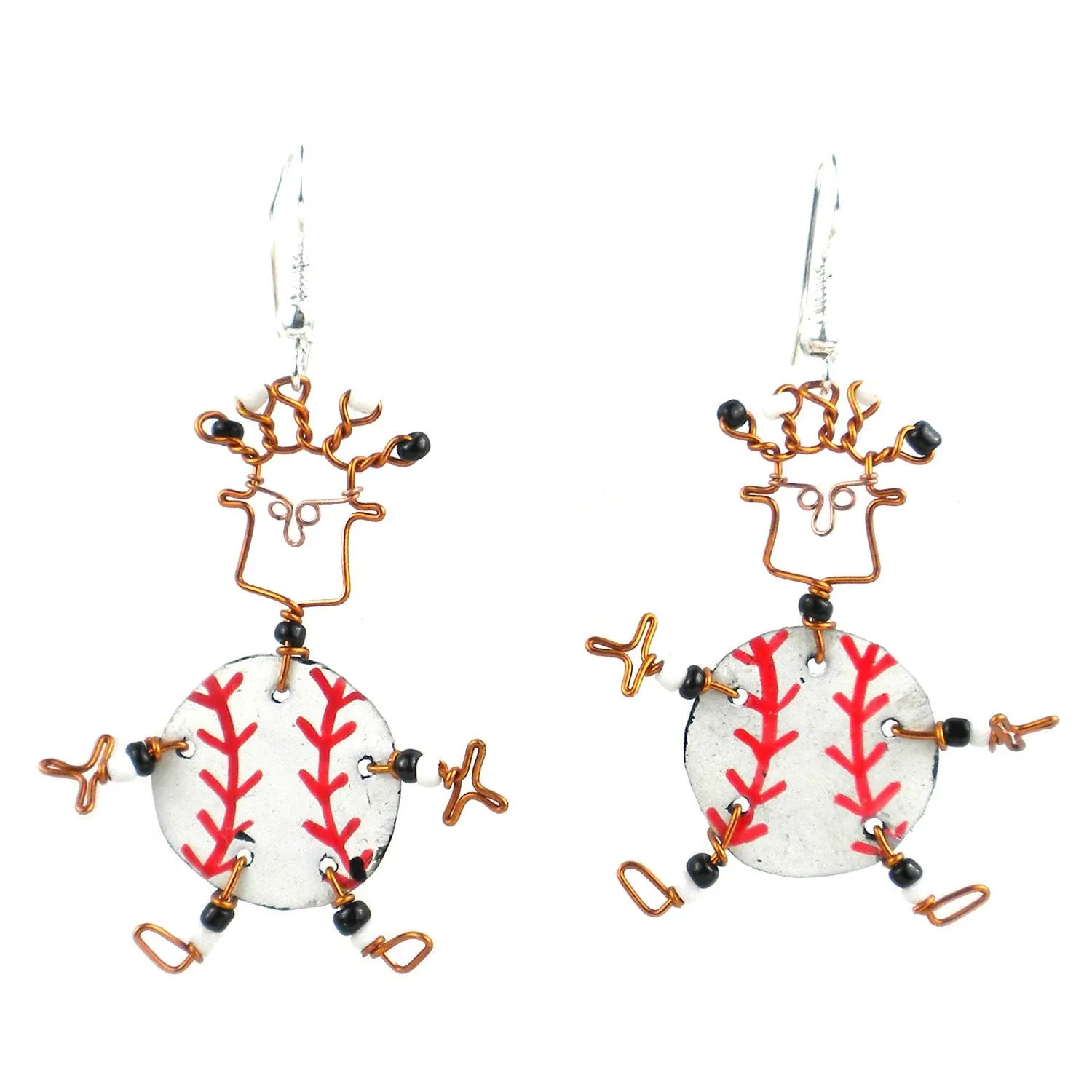 Dancing Girl Baseball Fanatic Earrings Creative Alternatives