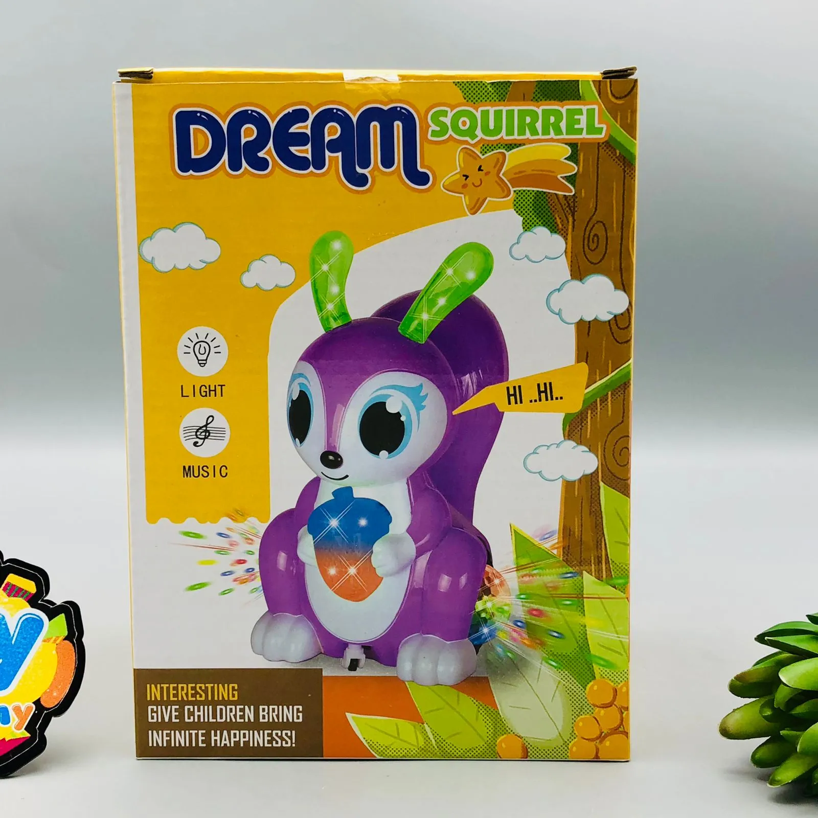 Electric Rotating Squirrel Toy With Light & Music