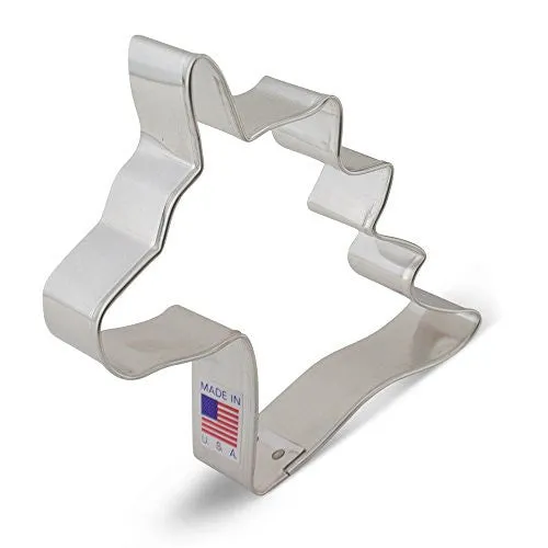 Fantasy Unicorn Cookie Cutter Set - 3 Piece - Unicorn Head, Unicorn, and Rainbow - Ann Clark Cookie Cutters - US Tin Plated Steel
