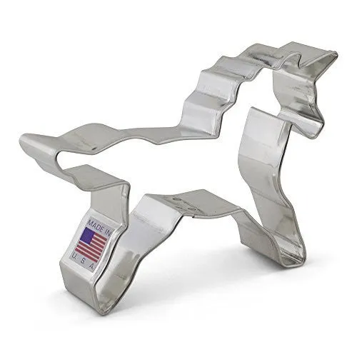 Fantasy Unicorn Cookie Cutter Set - 3 Piece - Unicorn Head, Unicorn, and Rainbow - Ann Clark Cookie Cutters - US Tin Plated Steel