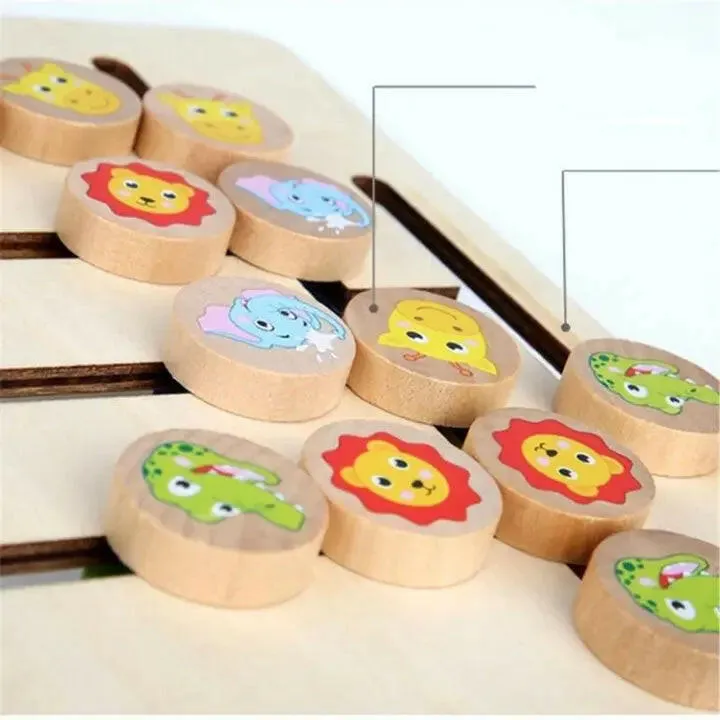 Four Colour Animal Logic Educational Wooden Game