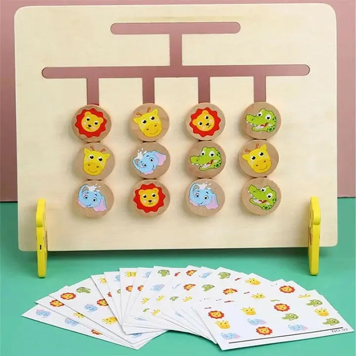 Four Colour Animal Logic Educational Wooden Game