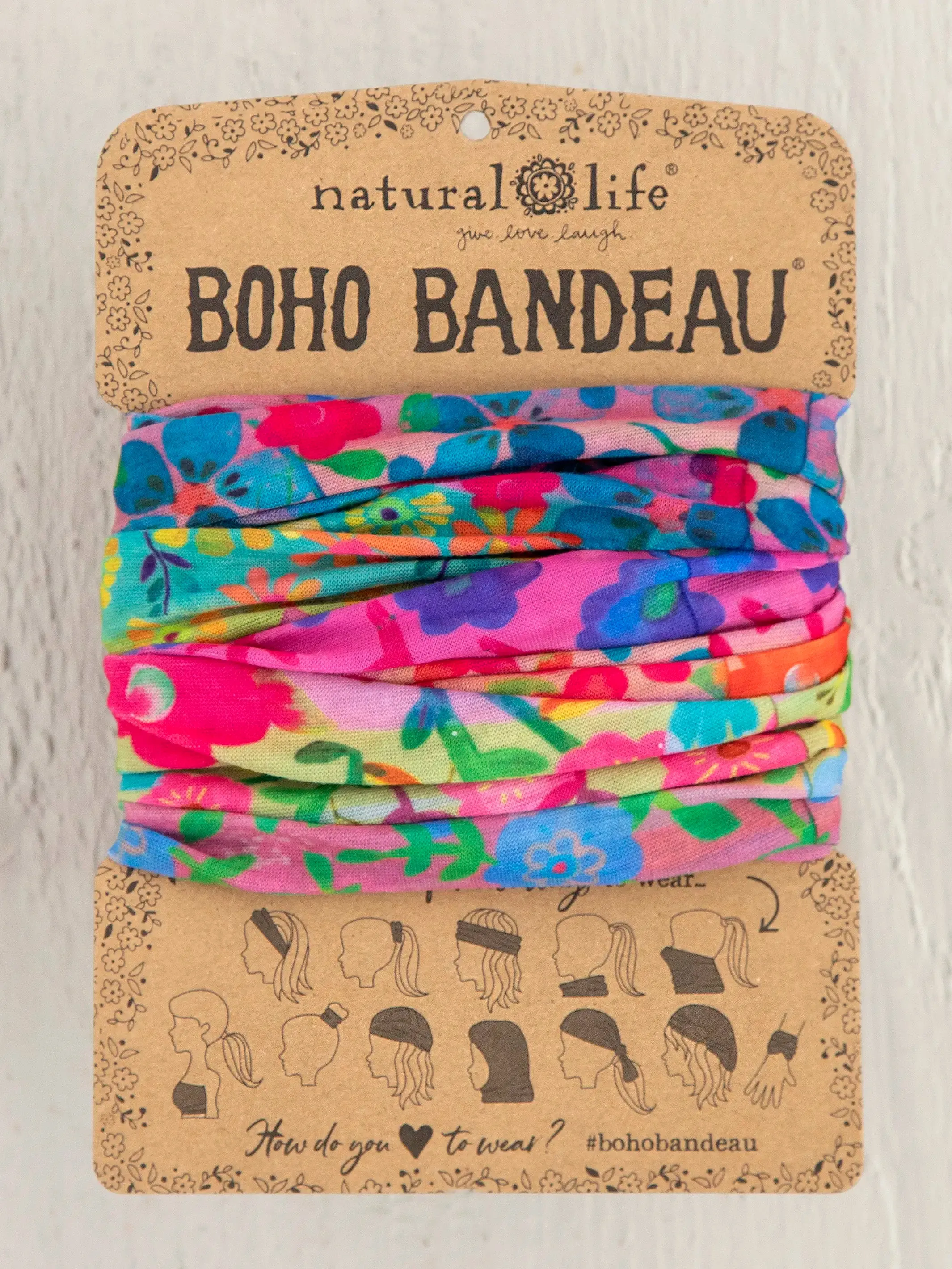 Full Boho Bandeau® Headband - Rainbow Floral Rows