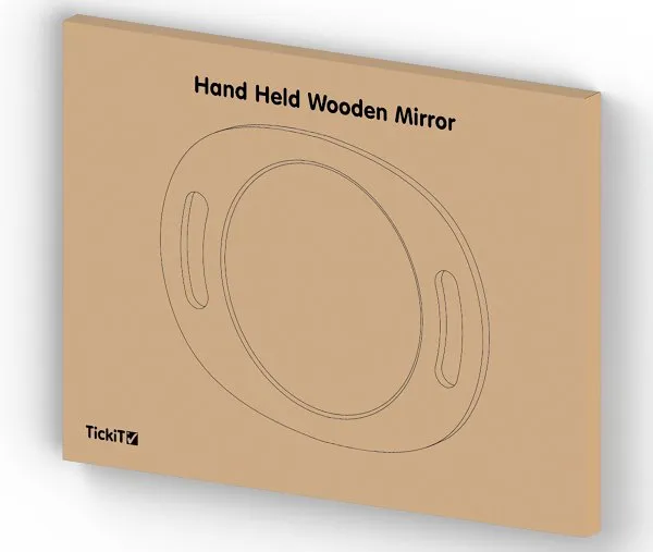 Hand Held Wooden Mirror