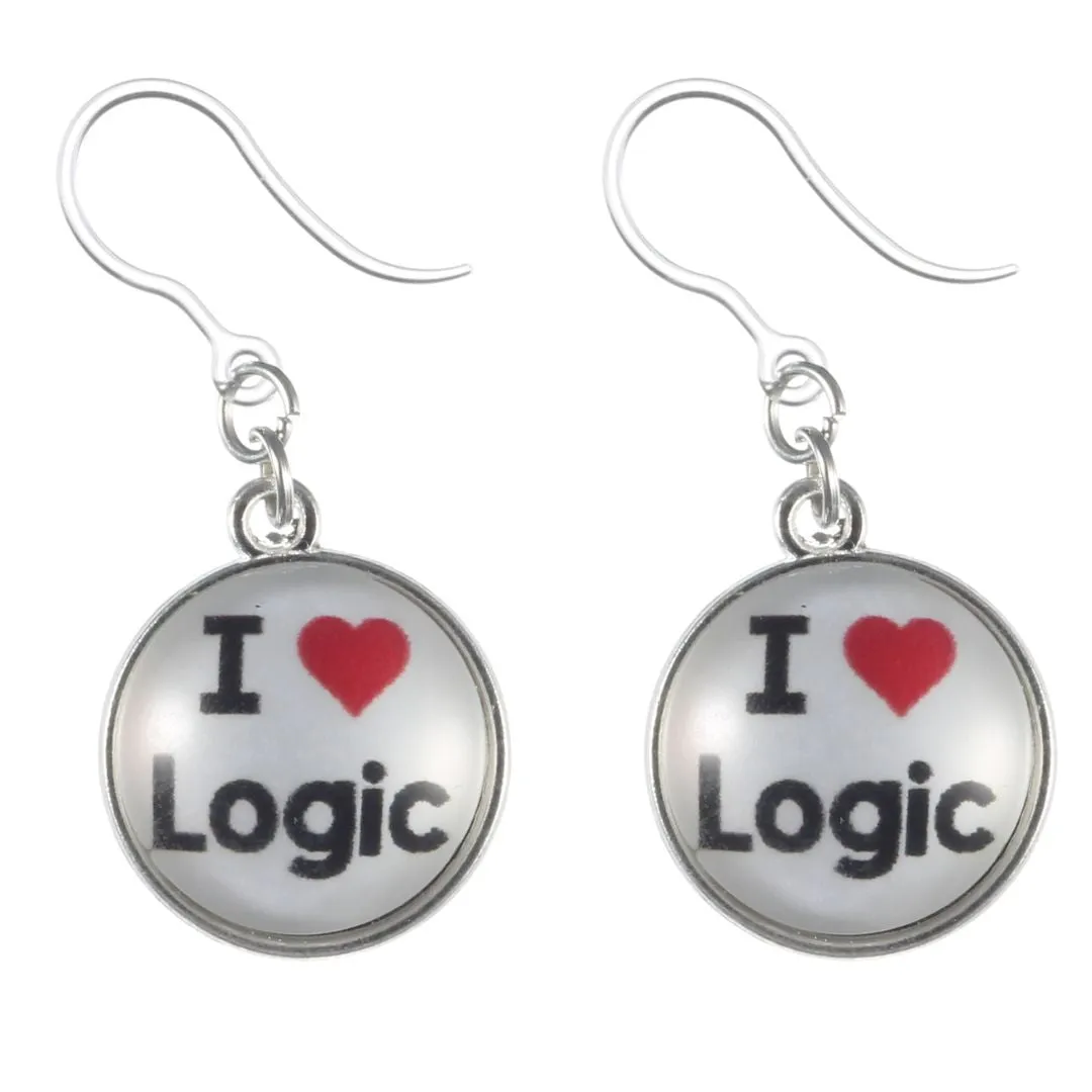 I Love Logic Dangles Hypoallergenic Earrings for Sensitive Ears Made with Plastic Posts