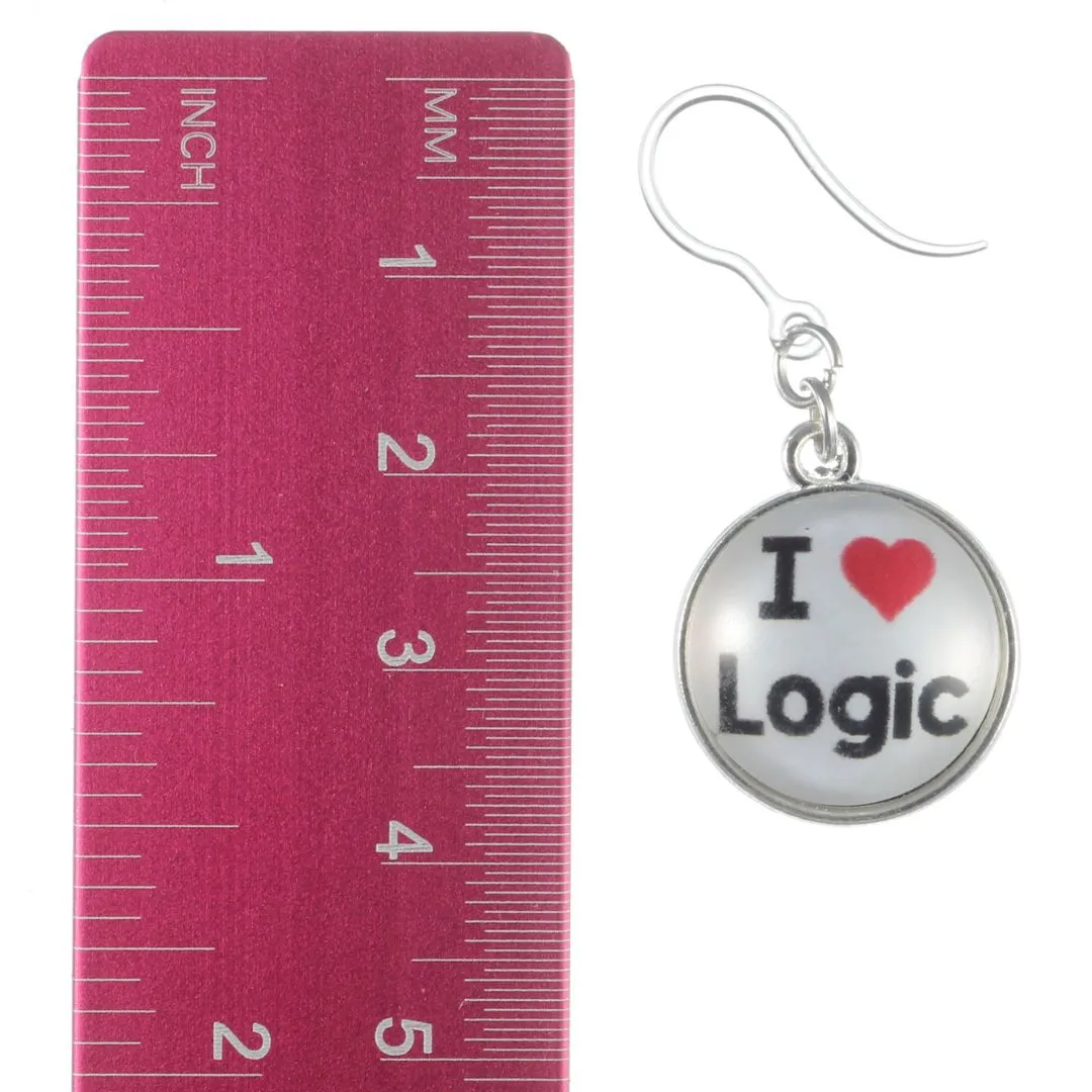 I Love Logic Dangles Hypoallergenic Earrings for Sensitive Ears Made with Plastic Posts