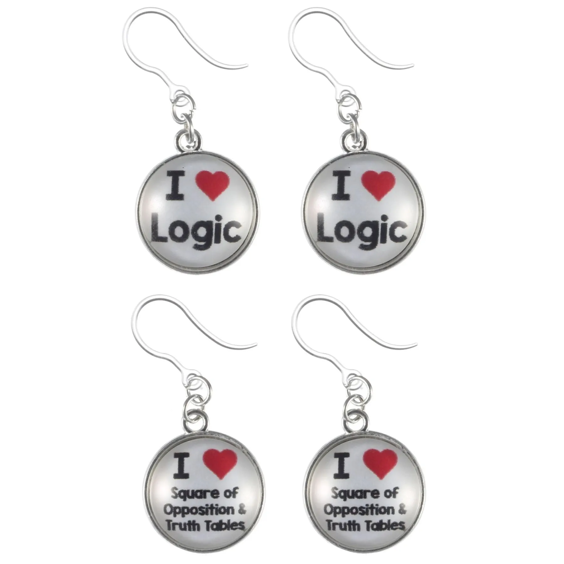 I Love Logic Dangles Hypoallergenic Earrings for Sensitive Ears Made with Plastic Posts