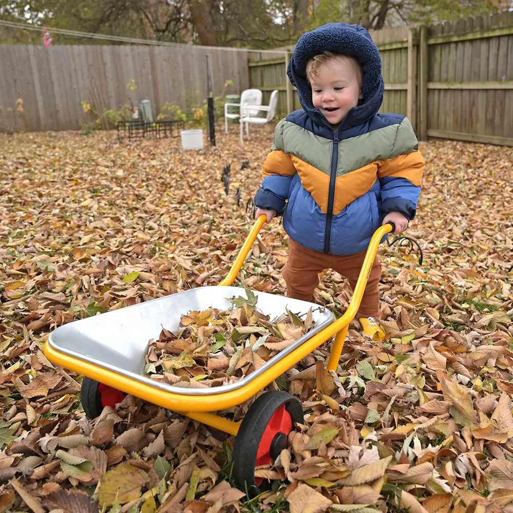 Kids’ Heavy-Duty Steel Wheelbarrow | Safe Two-Wheeled Design