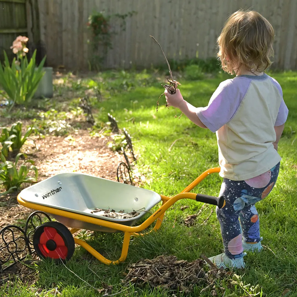 Kids’ Heavy-Duty Steel Wheelbarrow | Safe Two-Wheeled Design