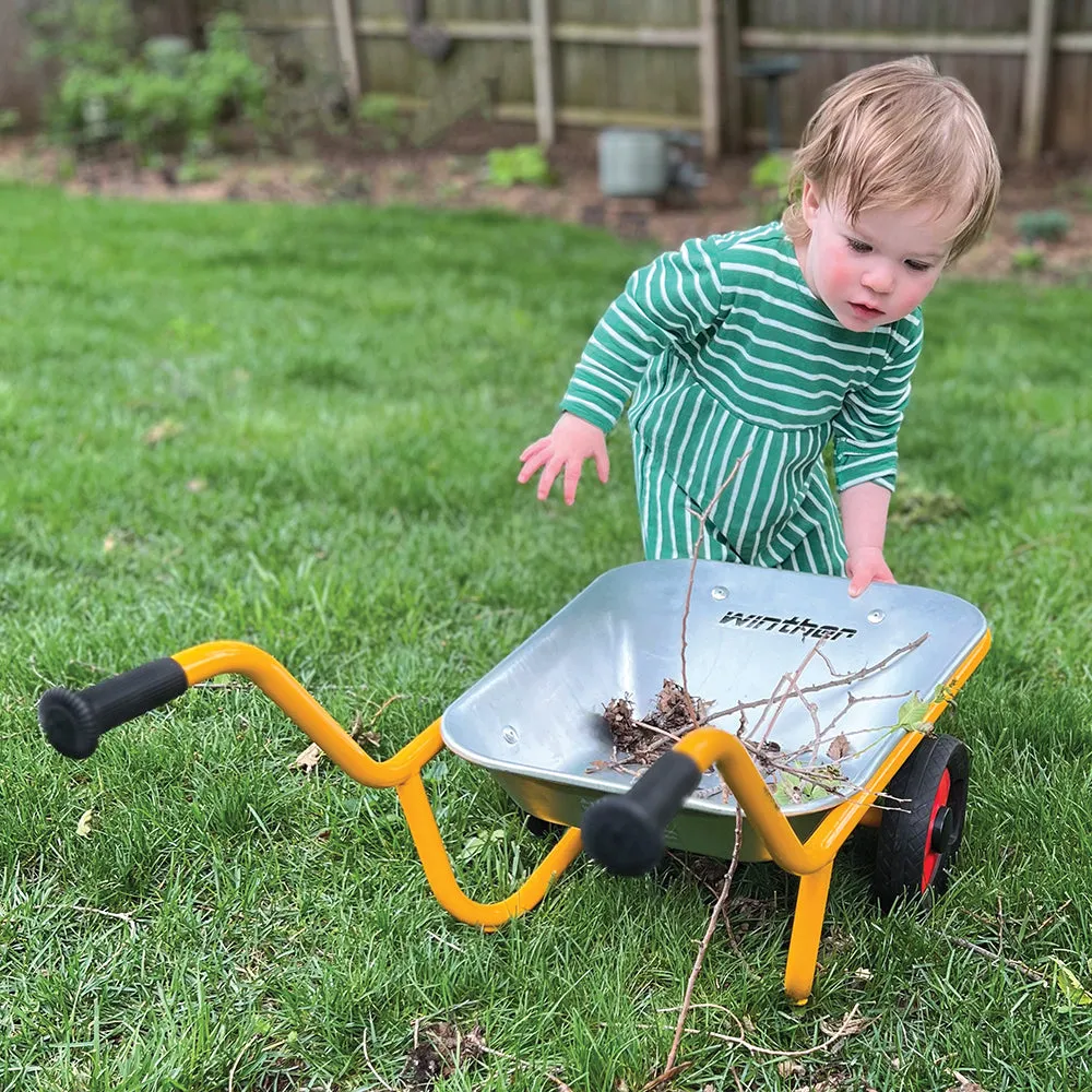 Kids’ Heavy-Duty Steel Wheelbarrow | Safe Two-Wheeled Design