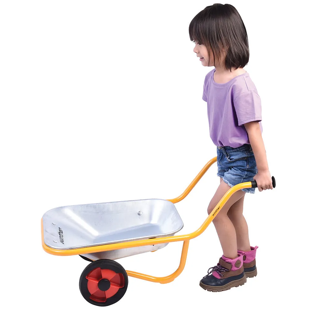 Kids’ Heavy-Duty Steel Wheelbarrow | Safe Two-Wheeled Design