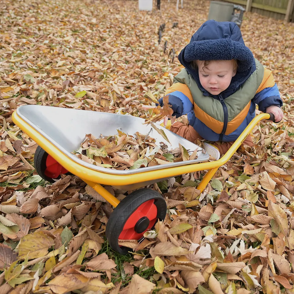 Kids’ Heavy-Duty Steel Wheelbarrow | Safe Two-Wheeled Design