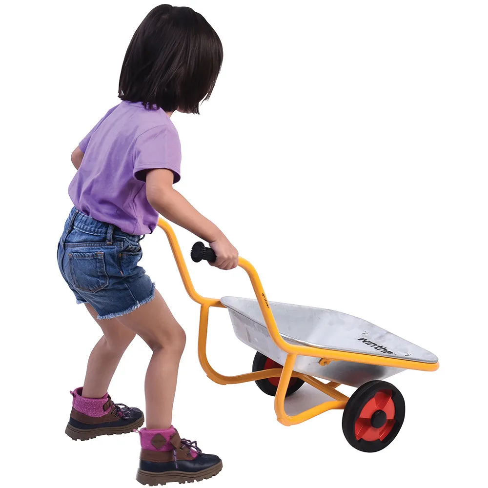 Kids’ Heavy-Duty Steel Wheelbarrow | Safe Two-Wheeled Design