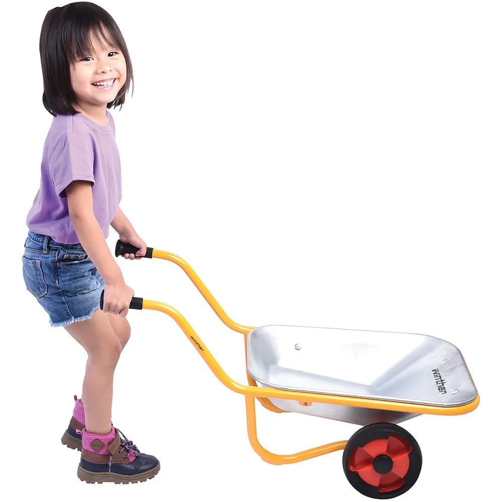 Kids’ Heavy-Duty Steel Wheelbarrow | Safe Two-Wheeled Design
