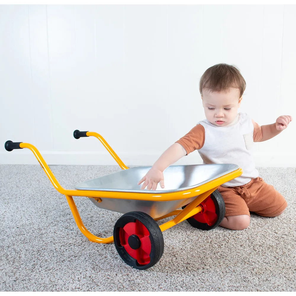 Kids’ Heavy-Duty Steel Wheelbarrow | Safe Two-Wheeled Design