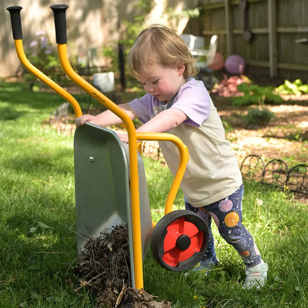 Kids’ Heavy-Duty Steel Wheelbarrow | Safe Two-Wheeled Design