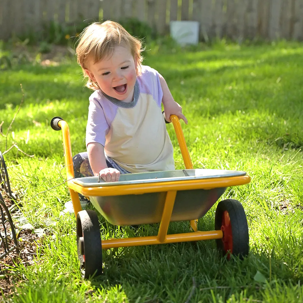 Kids’ Heavy-Duty Steel Wheelbarrow | Safe Two-Wheeled Design