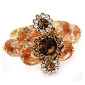 LUX Swarovski Rhinestone Floral Ring