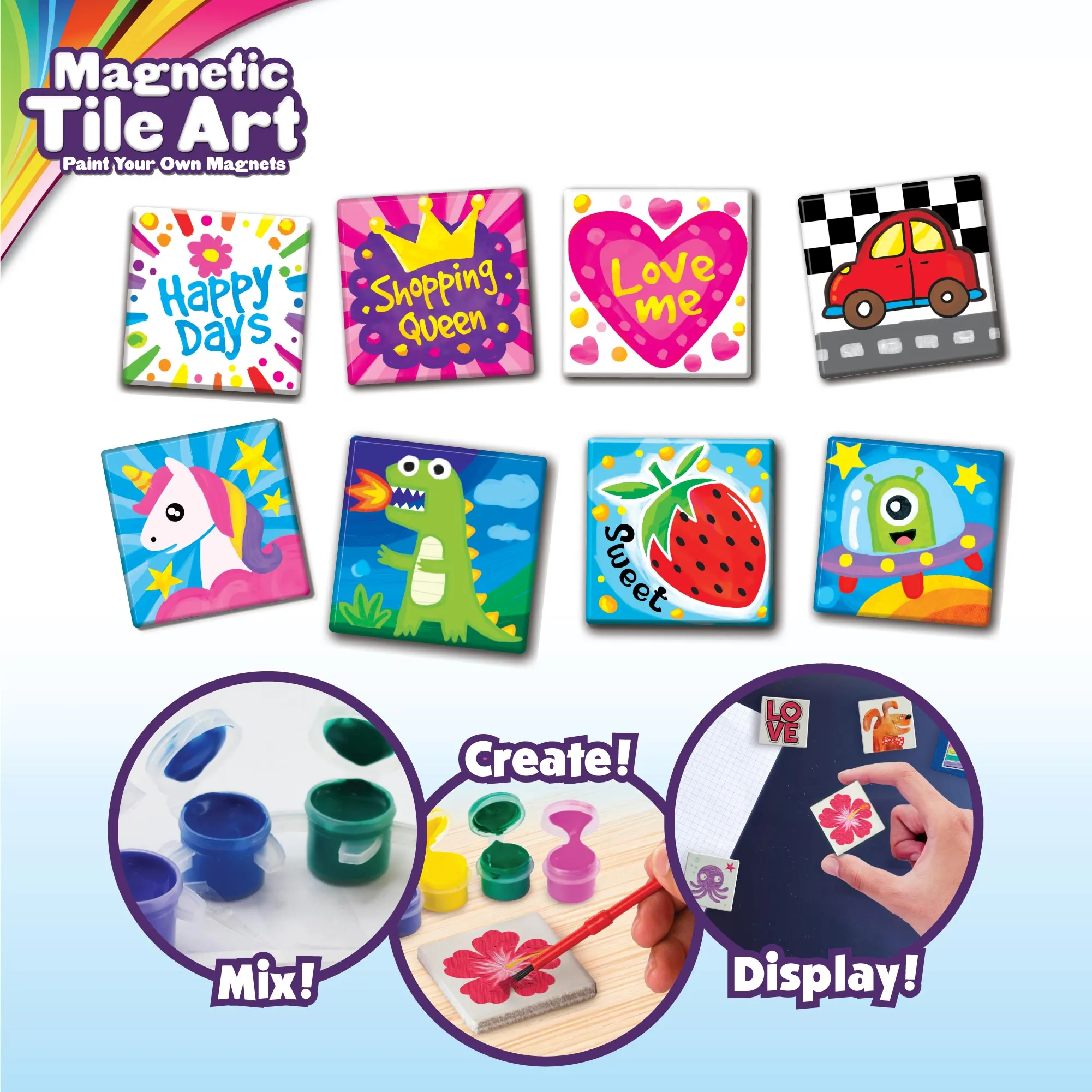 Magnetic Mini Tile Art - Make Your Own Paint Art Craft Set for Kids