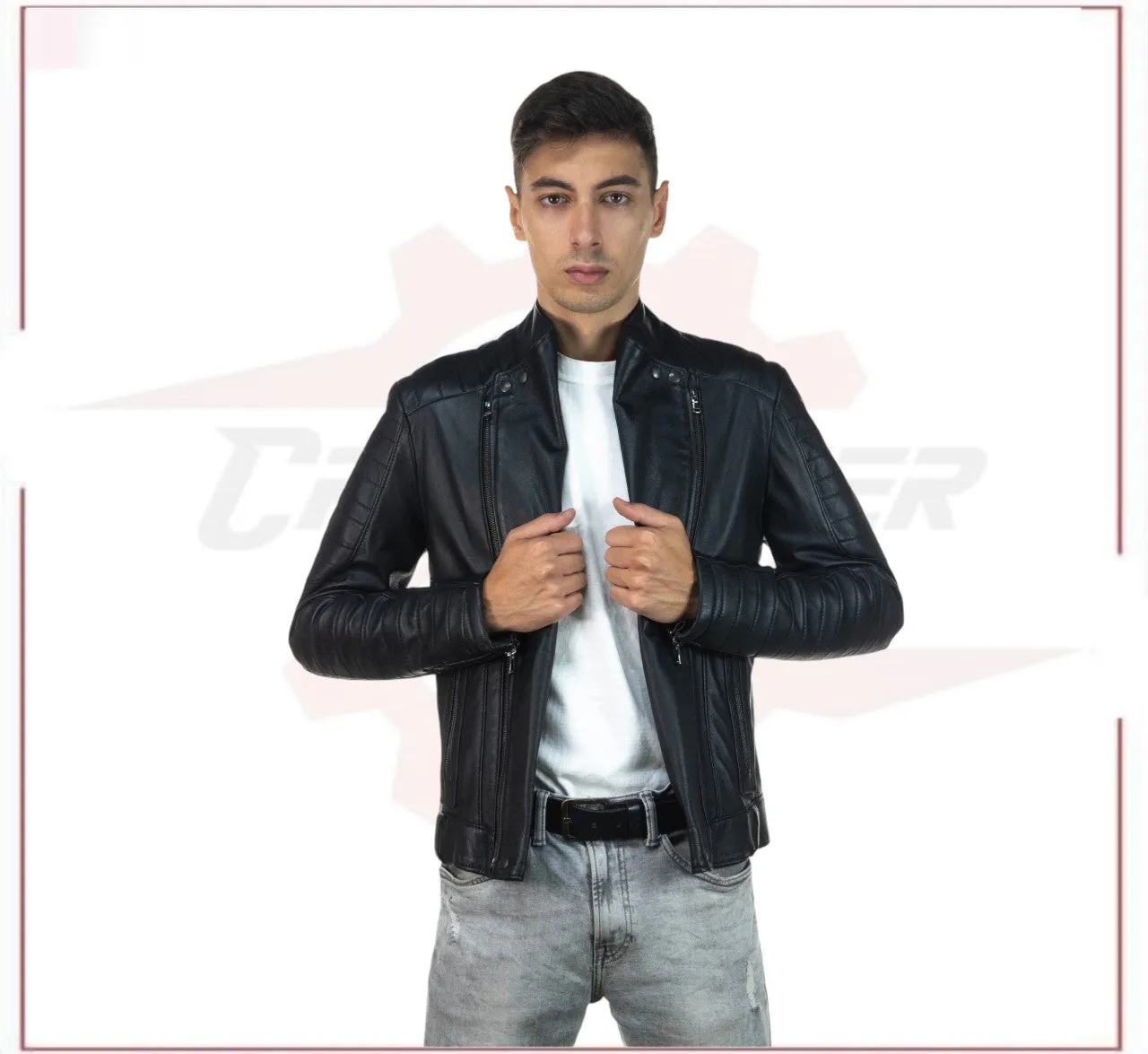 Men's Perfecto Jacket in Genuine Black Leather