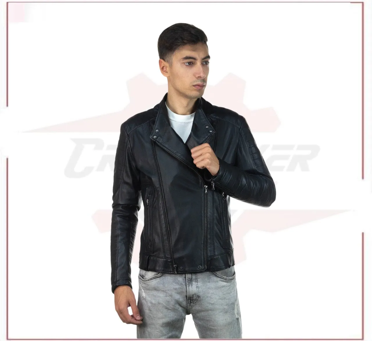 Men's Perfecto Jacket in Genuine Black Leather