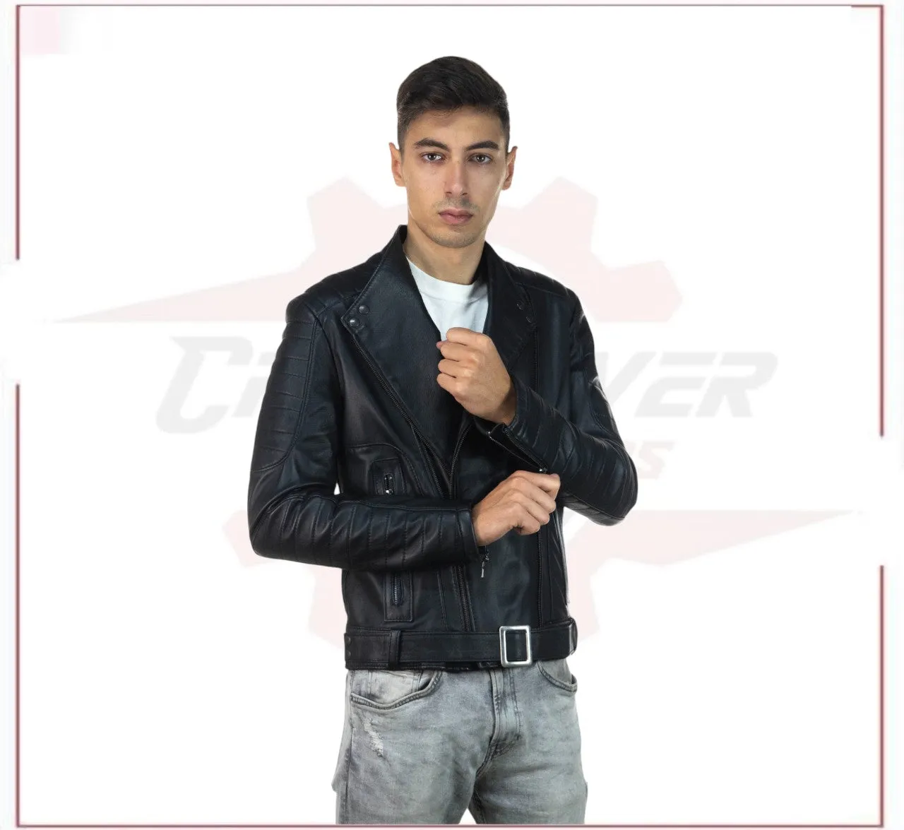 Men's Perfecto Jacket in Genuine Black Leather