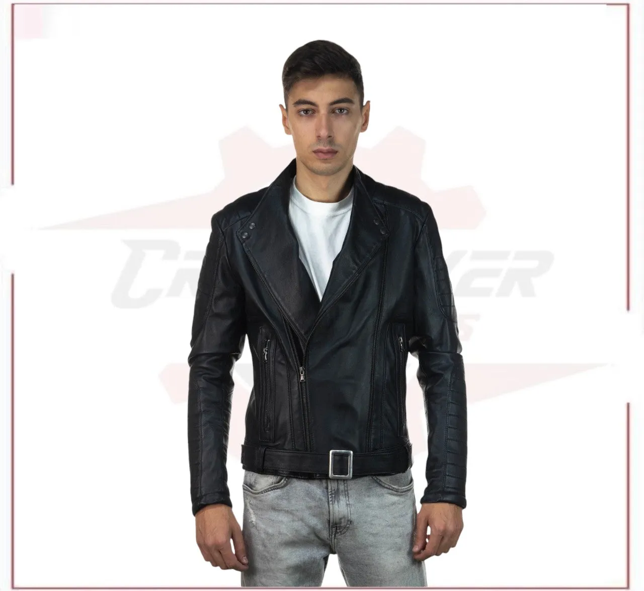 Men's Perfecto Jacket in Genuine Black Leather