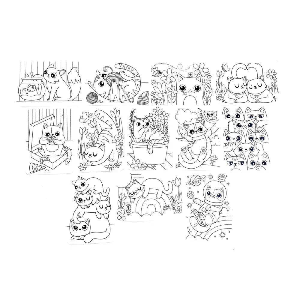 Ooly Undercover Art Coloring Activity Art Cards - Smitten Kittens