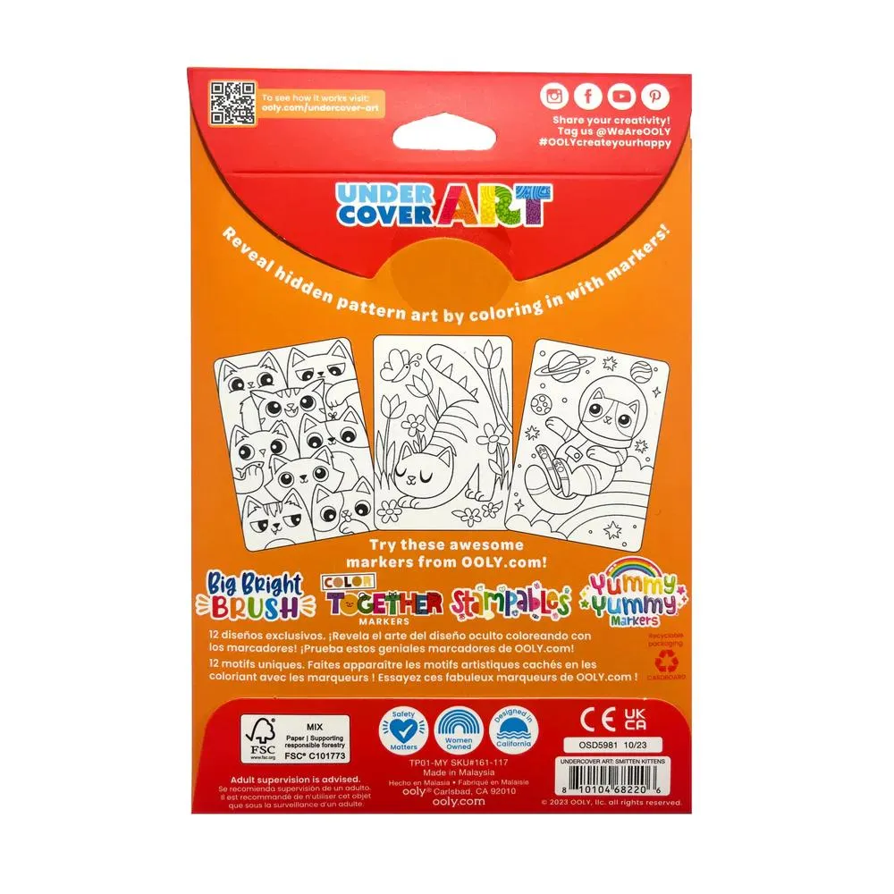 Ooly Undercover Art Coloring Activity Art Cards - Smitten Kittens